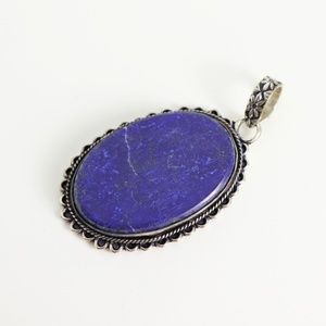 Sterling Silver Plated Lapis Lazuli Pendant